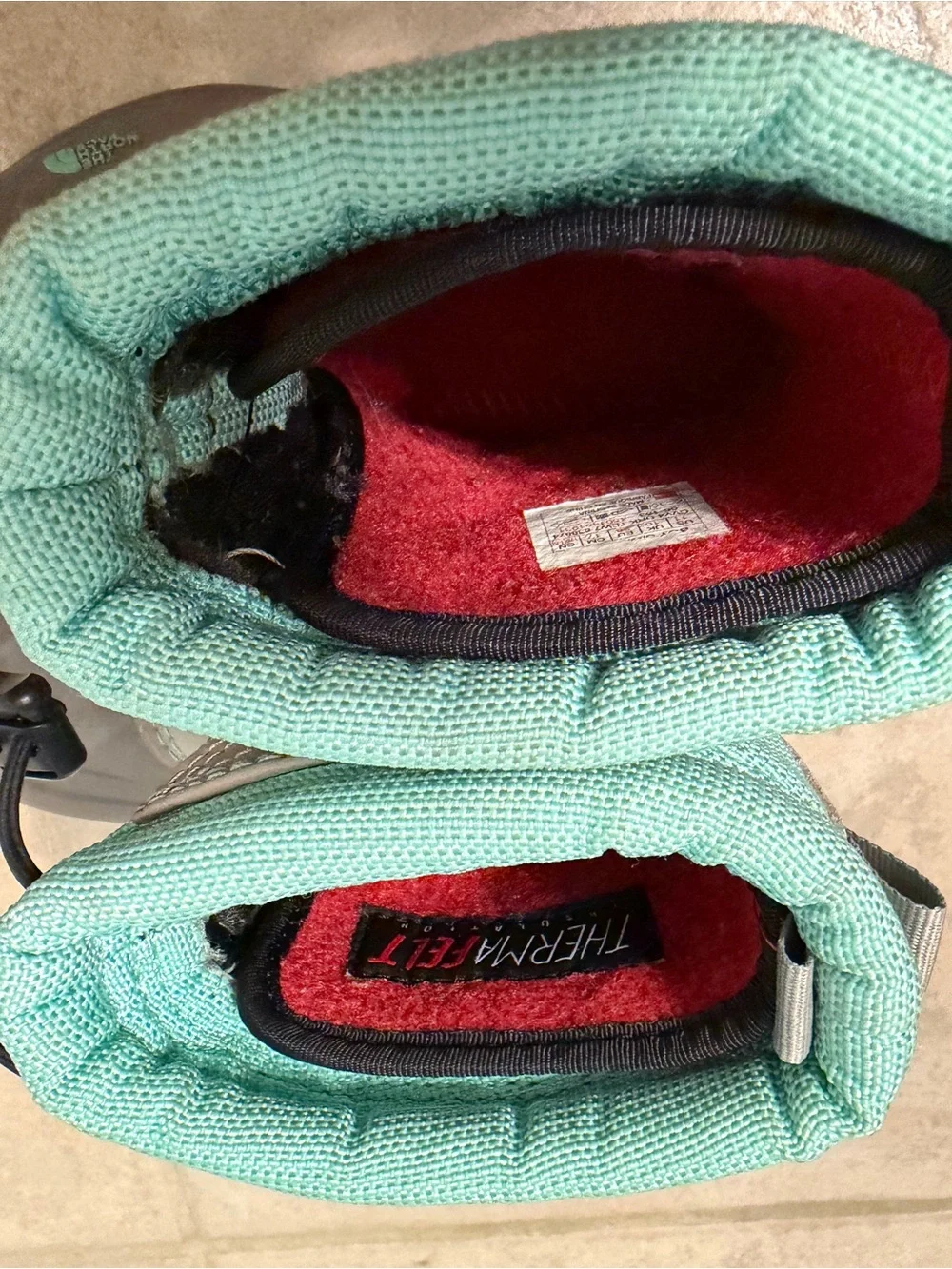 The North Face Kids Mint and Gray Snow Boots